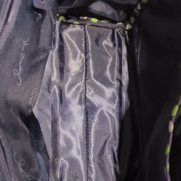 Vera Bradley Navy and Lime Green Polka Dot Tote - Picture 8 of 8